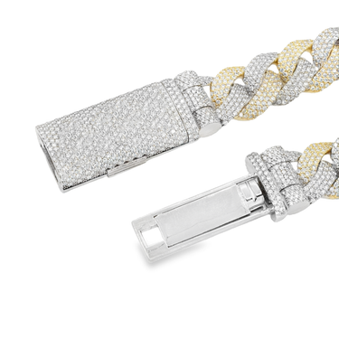 10k Two-Tone Gold Mens Diamond Cuban Chain 60.29 Ctw